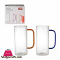 Heat-Resistant Glass Mug Set 380ml - Borosilicate Tea Coffee Cups (2 or 4 PCS) - Lightweight, Microwave Safe, Scratch-Resistant Clear Round Long Design for Daily Beverage Use.. 