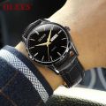 New Men's Watch Luxury Leather Luminous Hand Watch - Watch For Men-Full Black. 