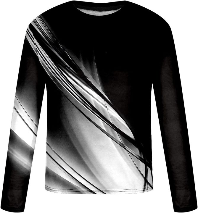 Sport%20Men's%20Long-Sleeve%20T-Shirt%20Casual%20Round%20Neck%20Pullover%20Line%203D%20Printed%20T-Shirt%20Blouse%20Workout%20Athletic%20Shirt%20Top%20Tee%20-%20Image%203