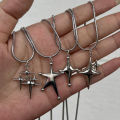Y2K Star Pendant Frosted Beads Necklace For Women Korean Fashion Whole Titanium Steel Snake Chain Necklaces Jewelry Accessories. 