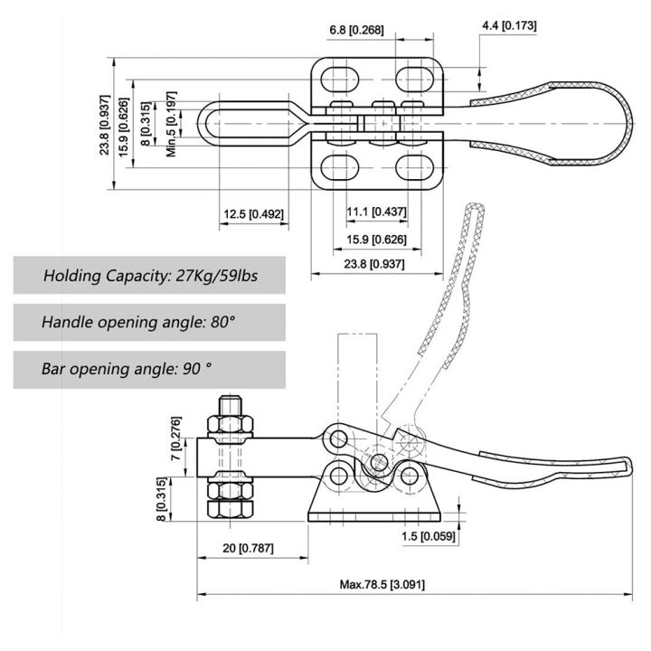 ZOROOM%204Pcs%20Quick%20Release%20Toggle%20Clamp%20-201%20Antislip%20Horizontal%2059Lbs%20Holding%20Capacity%20for%20Machine%20Operation,%20Woodworking%20-%20Image%205