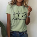 Women's T-shirt fashion letter print tops 3D love pattern short sleeve ladies tees summer casual o-neck T shirts female clothing. 