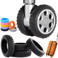 8Pcs Silicone Thick Wheels cover Protector For Luggage Reduce Noise Travel Luggage Suitcase Wheels Cover Thicken Trolley Box Casters Cover. 