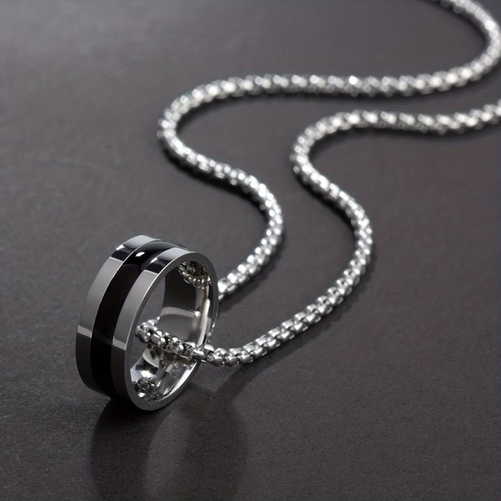 Luxury & Minimalist Flat Ring With Chain Necklace- Finger Ring & Chain
