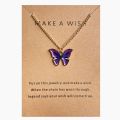 Bohemian Trendy Butterfly Necklace Thin Chain Cute Colorful Pendant Necklace Niche Design Charm Clavicle Necklace for Women Girls Jewelry Gift. 