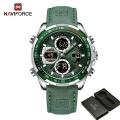 NAVIFORCE Top Brand Luxury Men Watch Quartz Digital Male Clock Military Sport Brown Leather Business Man Wristwatch 9197. 
