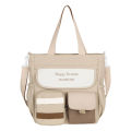 High value multi-pocket shoulder bag junior high school students high school students contrast school bag cute large capacity tote bag female wholesale. 