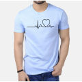 Heart Beat Design Stylish Soft T-Shirt. 
