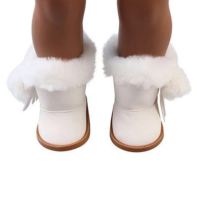 【The road to happiness Store】Doll Talk Plush Doll Winter Snow Boots For Inch Doll Zipper Keep Warm Shoes For Girl Dolls Christmas Gift For Kids