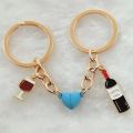 New Fashion Enamel Red Magnetic Button Keychain Ladies Men's Bar Bag Accessories Car Couple Gift Jewelry Craft. 
