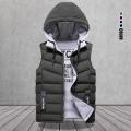 Brand Men's Vest Winter Sleeveless Jackets Down Vest Men Hooded Warm New 2022 Casual Outwear Hat Detachable Outer Vest Chalecos.
