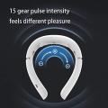 Electric Neck Massager EMS Pulse Rechargeable USB Cervical Function Heating Stimulator Relief Massage Traction Therapy Pain. 