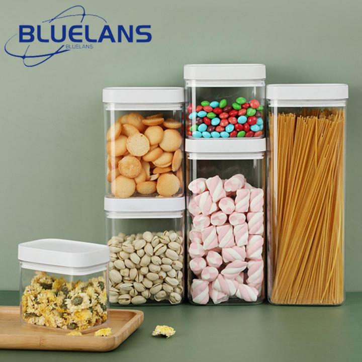 Easy-to-clean Food Jars Transparent Food Storage Jar Set Durable Easy to Clean Kitchen Containers 400/700/1200/1600ml Sizes Food-grade Good Sealing Food Storage Containers
