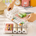 Desktop storage box Household transparent basket dormitory stationery snacks and sundry storage box cosmetics mask storage rack. 