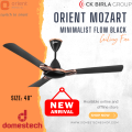 Orient Mozart  48" Ceiling Fan (Minimalist Flow Black). 