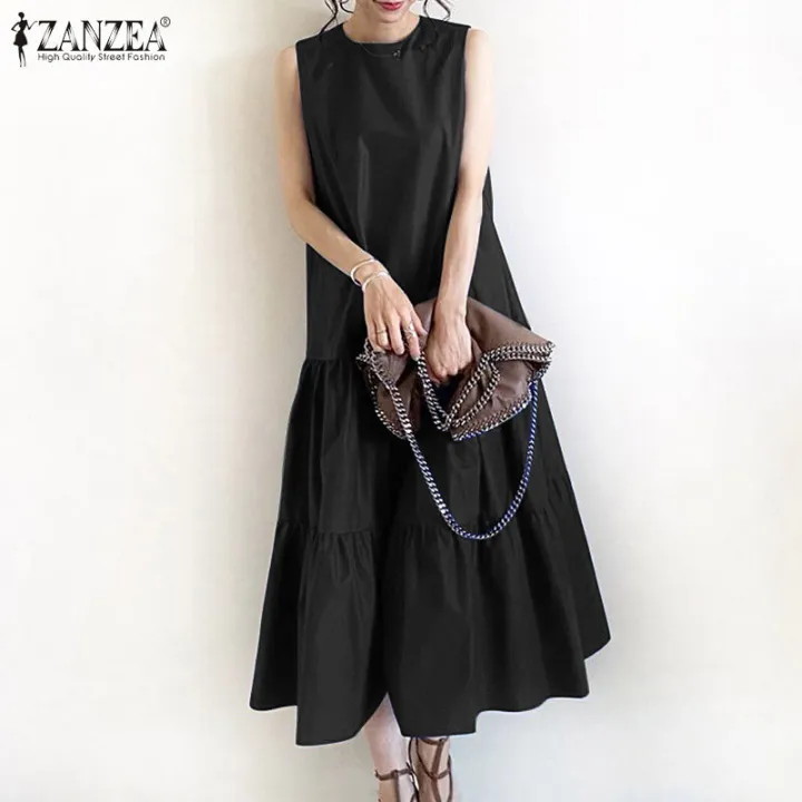 Zanzea%20Wanita%20Musim%20Panas%20Percutian%20Pantai%20Panjang%20Baju%20Pakaian%20Panjang%20Penuh%20Tangki%20Sundress%20Baru%20-%20Image%202