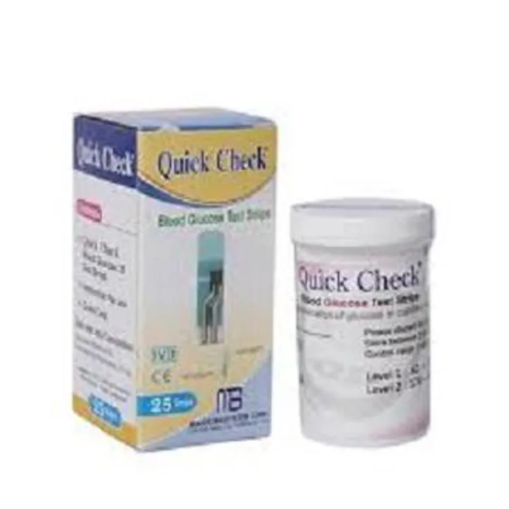 QUICK CHECK Blood Glucose Monitor Test Strips/Diabetics Machine Test Strips/Glucometer Strip - 25 pcs
