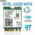 Intel AX200 NGW 802.11ax/ac MU-MIMO 2x2 Wifi module NGFF M.2 Bluetooth 5.1 Network Card Dual band 2.4Gbps Intel Wi-Fi 6E AX200.