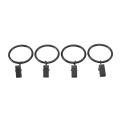 108 Pack Rings Curtain Clips Strong Metal Decorative Drapery Window Curtain Ring with Clip Black.