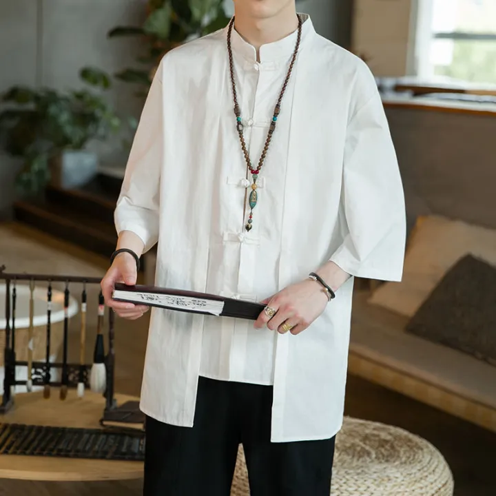 Summer%20Zen%20Clothes%20Chinese%20Cotton%20and%20Linen%20Handmade%20Buttonhole%20Loop%20Tang%20Suit%20Coat%20Improved%20Hanfu%20Placket%20Robe%20Lay%20Buddhist%20Clothes%20Tea%20Clothes%20for%20Men%20-%20Image%205