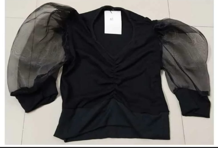 Cotton%20Crop%20top%20Short%20body%20and%20tissu%20sleeve%20blouse%20for%20Women%20and%20girls%20-%20Image%203