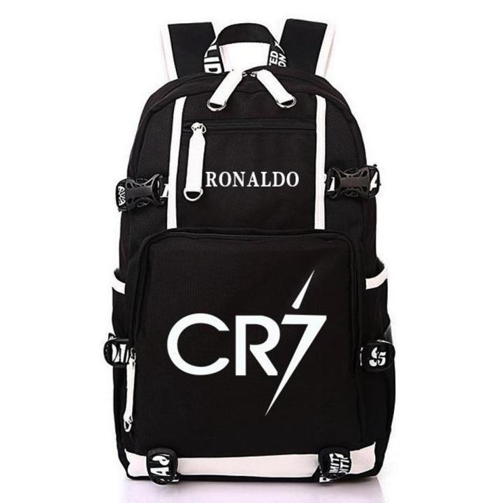 CLuo Schoolbag BackpackCR7Football Star Luminous Personality Peripheral Male and Female Students Ronaldo Backpack Leisure