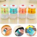 Kitchen Plastic Scrubber Liquid Soap Dispensing Cleaner Palm. 