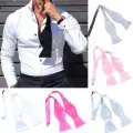 Party Smart Prom Wedding Plain Bowtie Satin Clip-on Necktie Bow Tie Dress Adjustable Fancy Men's Plain Self Tie. 