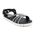 BubbleGummers SILVIA Shinny Belt Sandal for Little Girls. 