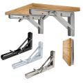 2 piece Heavy Duty Folding Shelf Brackets - 8, 10 12 - Wall Mounted for Bench Table with Screws. 