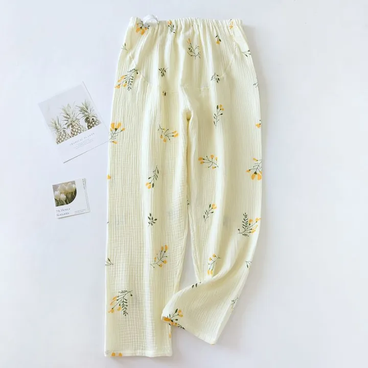 Maternity%20Pajamas%20Spring%20and%20Autumn%20Thin%20Cotton%20Crepe%20Adjustable%20Waist%20of%20Trousers%20plus%20Size%20Postpartum%20Summer%20Belly%20Support%20Home%20Pants%20-%20Image%207