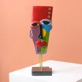 Modern Abstract Human Face Statue, Tabletop Decorative Art Furnishing Ornament Craft Interior Sculpture for Decorations Office Home , StyleE. 