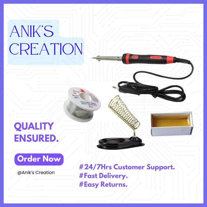 Lead Iron Soldering Iron With Stand, Lead And Rojon | Daraz.com.bd