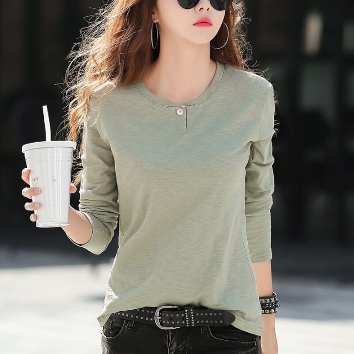 2023%20Autumn%20and%20Winter%20New%20Korean%20Style%20Long%20Sleeve%20T%20T-shirt%20Women's%20Slim%20Fit%20All-Match%20Bottoming%20Shirt%20Top%20Simple%20Inner%20Wear%20Younger%20-%20Image%205