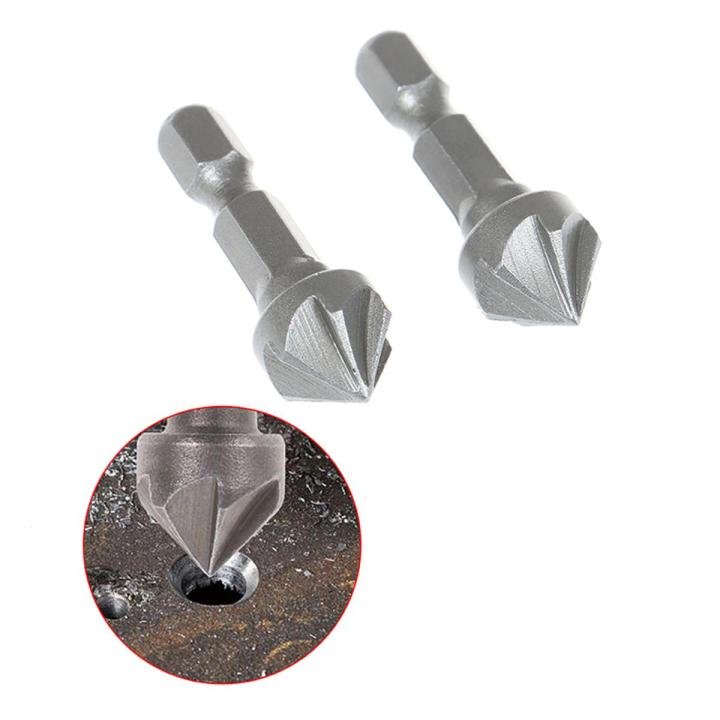 6 Flute Countersink Drill Bit Chamfer Cutting Woodworking Tool hexagon handle Encounter