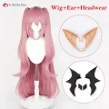 Anime Krul Tepes Cosplay Wig 110cm Long Pink Wig With 2 Ponytail Clip Heat Resistant Synthetic Hair Halloween Wigs + Wig Cap. 