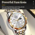 OLE_VS 2889 Men's Fashion Watch Waterproof Diamond set Dial Chronograph Stainless Steel Strap with.