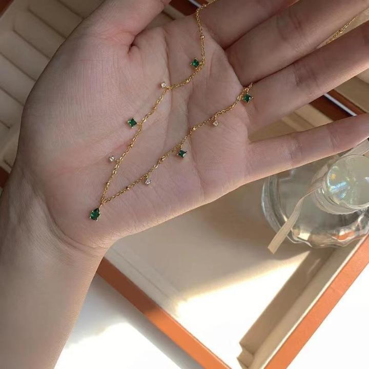 Ins%20Style%20Luxury%20Emerald%20Rhinestone%20Teardrop%20Necklace%20-%20Green%20Crystal%20Clavicle%20Chain%20for%20Women%20-%20Image%205