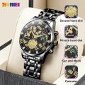 Skmei new fashion quartz men watch stainless steel waterproof 7039.