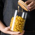10Pcs Bamboo Wood Lid Glass Jar Airtight Canister Kitchen Storage Bottles Jars Food Container Tea Coffee Beans Candy Jar. 