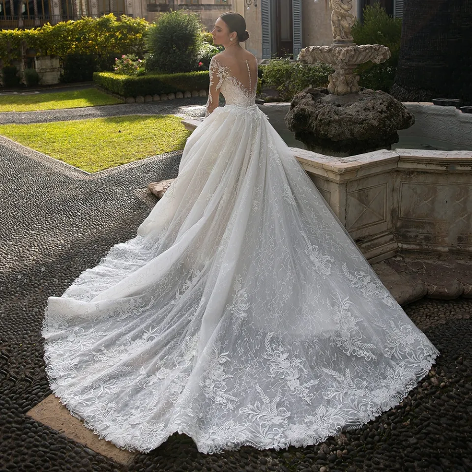 altering mermaid dress to a line Trumpet Altering Mermaid Dress To A Line Trumpet-Mermaid Chapel Train Lace Short Sleeve Wedding Dress