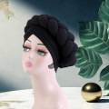 Women African Turban Head Wrap Headscarf Headwear Hair Headwrap Hat Beanie for Wet Black. 