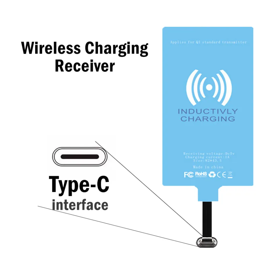 Wireless Charger Type-C Receiver for Samsung Galaxy A20 A30 A50