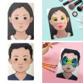 Faces Practice Board Face Painting Practice and Display Tool Novice Practice Beginner Stage Makeup Painting Practice Template. 