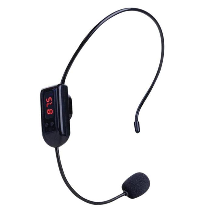 rtable  FM  Headset Microphone Handsfree Megaphone Mic for Teaching Tour Guide Sales Promotion Lectures Meetings Black