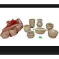 2× Pcs Combo Pack Kids Toy Pot Set Wooden - Baby khalna Pathil Set kitchen set Wooden kids toy set - Kids cook pot set. 