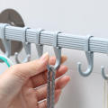 6 Hooks Hanging Towel Racks Bathroom Self Adhesive Punch-free Wall Hanger Storage Hanger Kitchen Organizer Suction Cup Hooks Closet Hanging Key Rack.