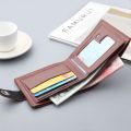 Men's Wallet Retro Woven Pattern PU Leather Men's Short Wallet Multi-Card Wallet Luxury Wallet Zipper Fashion Purse for Men.