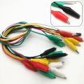 High-Quality Dual-End Crocodile Clip Test Cable - 10 Pack, 48cm Length, Multi-Color, Iron Clips for Easy Testing.