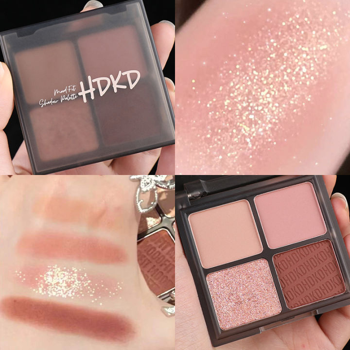 HDKD%20New%20Four%20Color%20Eyeshadow%20Palette%20ins%20Affordable%20Student%20Pearlescent%20Matte%20Waterproof%20Beginner%20Douyin%20Internet%20Red%20-%20Image%206